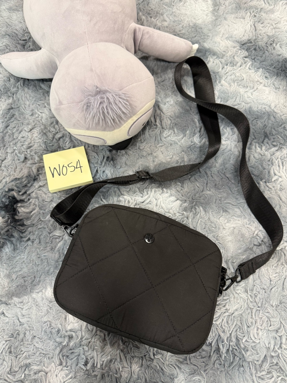 Black Quilted Crossbody Bag - Women's Lightweight Shoulder Bag